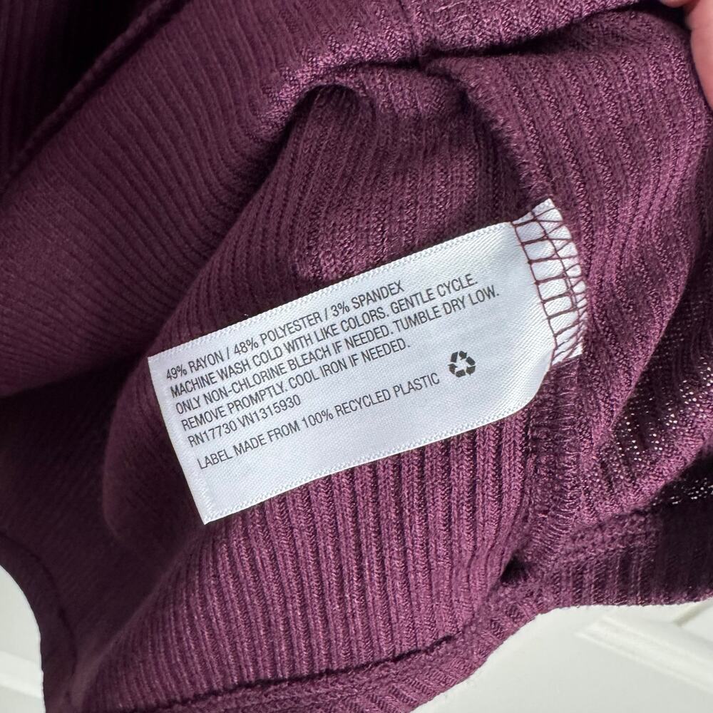 Knox Rose Dark Purple Ribbed Oversized Knit Top NWT 3X - Picture 5 of 8